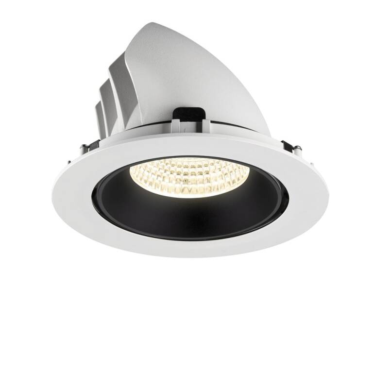 SLV NUMINOS® GIMBLE XL, Deckeneinbauleuchte weiß/schwarz 4000 K 55°