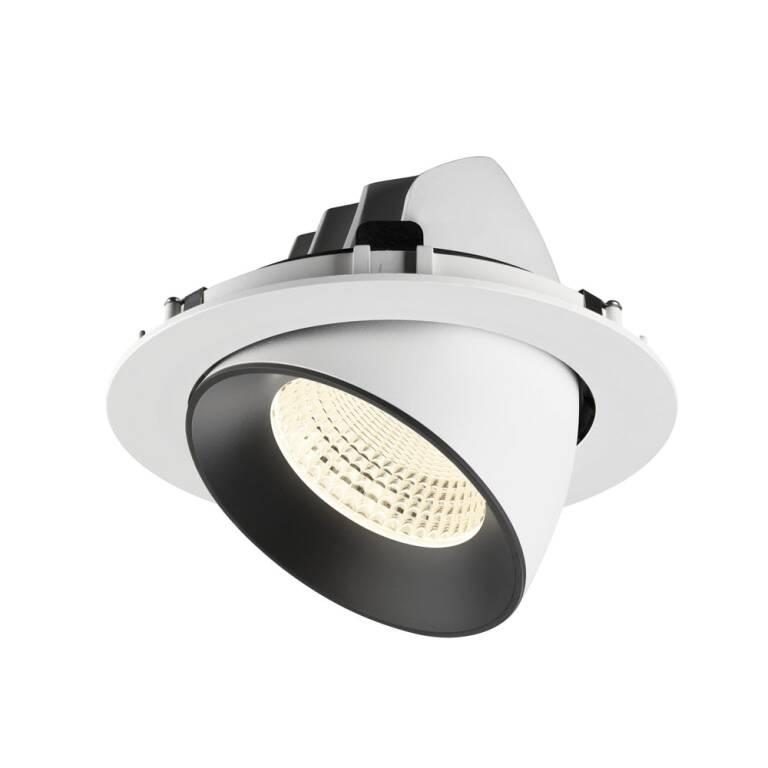 SLV NUMINOS® GIMBLE XL, Deckeneinbauleuchte weiß/schwarz 4000 K 55°