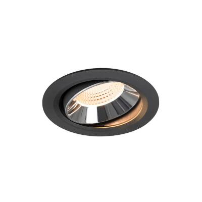 SLV NUMINOS® MOVE XL, Deckeneinbauleuchte schwarz/chrom 2700 K 55°