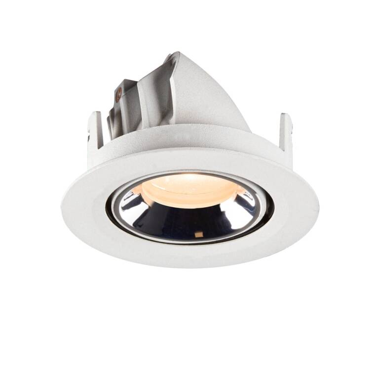 SLV NUMINOS® GIMBLE XS, Deckeneinbauleuchte weiß/chrom 2700 K 20°