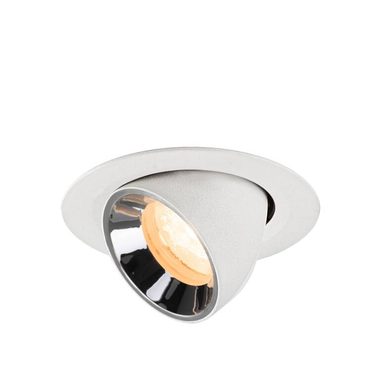SLV NUMINOS® GIMBLE XS, Deckeneinbauleuchte weiß/chrom 2700 K 40°