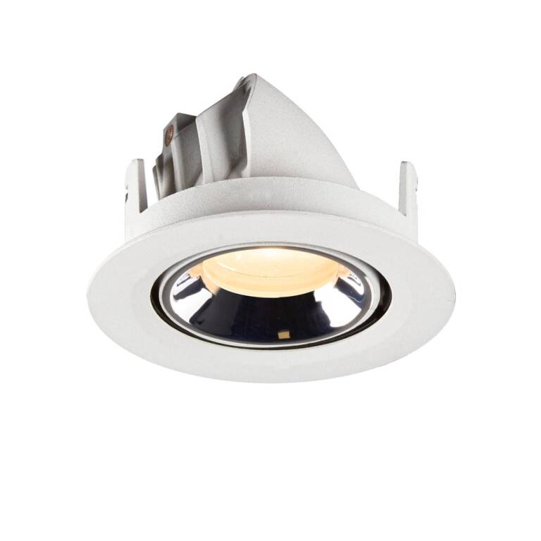 SLV NUMINOS® GIMBLE XS, Deckeneinbauleuchte weiß/chrom 3000 K 20°