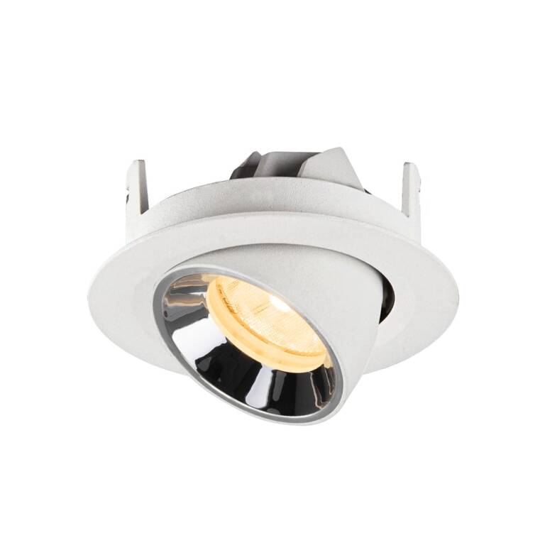 SLV NUMINOS® GIMBLE XS, Deckeneinbauleuchte weiß/chrom 3000 K 20°