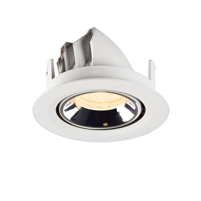 SLV NUMINOS® GIMBLE XS, Deckeneinbauleuchte weiß/chrom 3000 K 40°