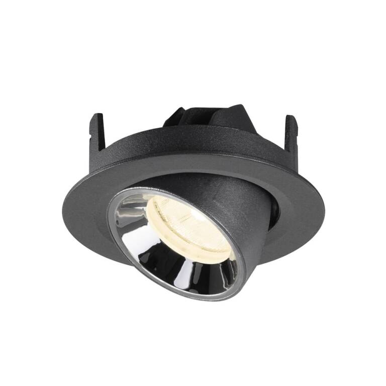 SLV NUMINOS® GIMBLE XS, Deckeneinbauleuchte schwarz/chrom 4000 K 20°