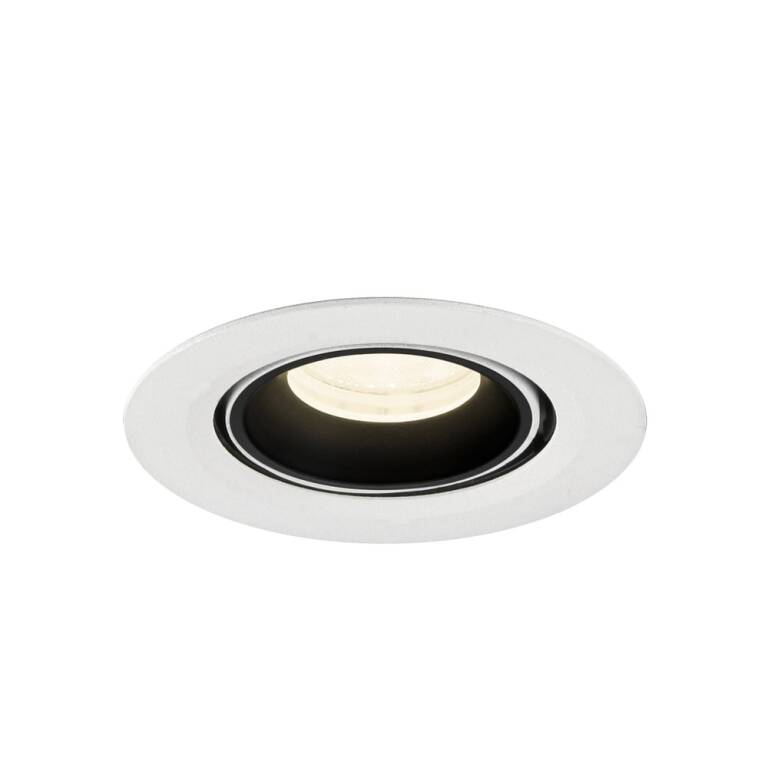 SLV NUMINOS® GIMBLE XS, Deckeneinbauleuchte weiß/schwarz 4000 K 40°