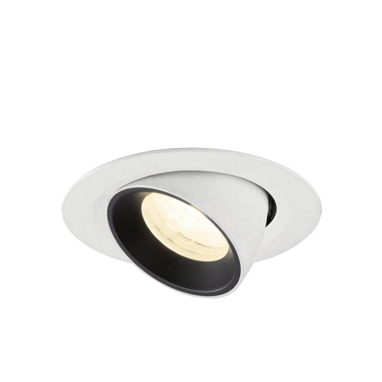 SLV NUMINOS® GIMBLE XS, Deckeneinbauleuchte weiß/schwarz 4000 K 40°