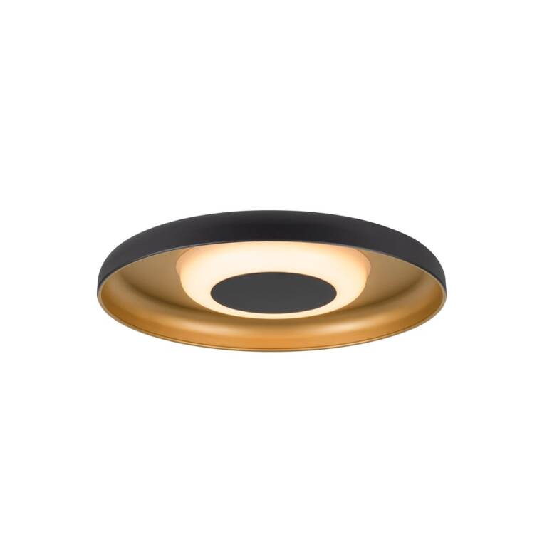 SLV MOTUNA, CW, PHASE, Wand- und Deckenaufbauleuchte, rund, 2700 K, 10 W, 130°, schwarz / goldfarben
