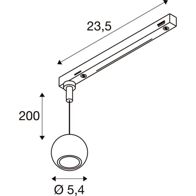 SLV DYSKO, 1~ Pendelleuchte, PHASE, 2700 K, 6,7 W, 36°, schwarz