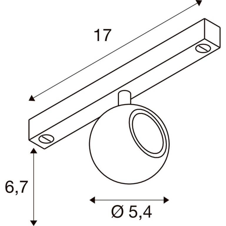 SLV DYSKO, 48V Spot, DALI, standard surface mounted track, 2700 K, 5,6 W, 36°, schwarz