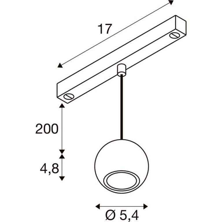 SLV DYSKO, 48 V Pendelleuchte, DALI, 2700 K, 5,6 W, 36°, schwarz