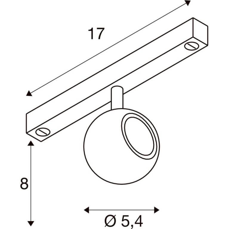 SLV DYSKO, 48V Spot, DALI ,deep & recessed track, 2700 K, 5,6 W, 36°, schwarz
