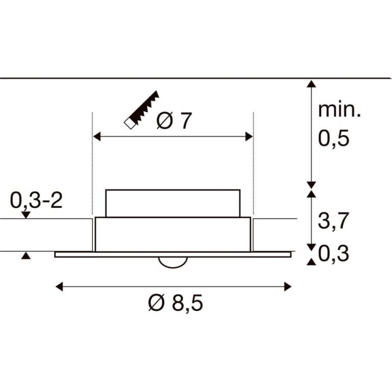 SLV P-LIGHT, Deckeneinbauleuchte, rund, 6500K, 5 W, weiß