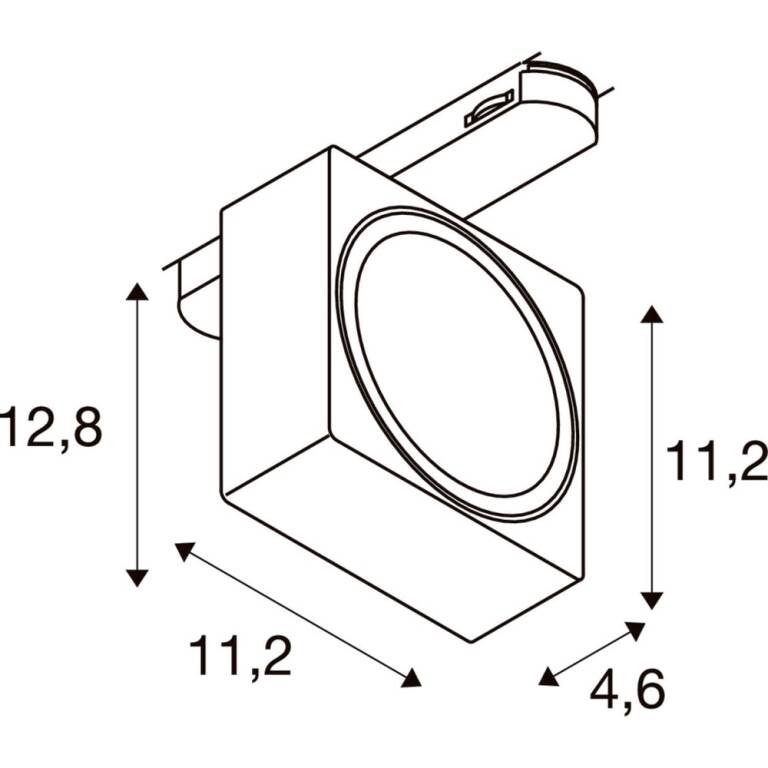 SLV EURO CUBE 2 L, 3~ Spot, rechteckig, 3000K, 21 W, PHASE, 40°, schwarz