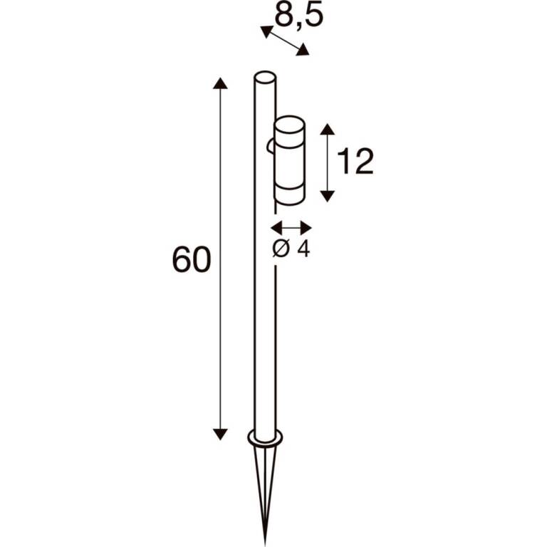 SLV HELIA SLIM Pole, single, LED Outdoor Stehleuchte, IP65, 2200 K, schwarz