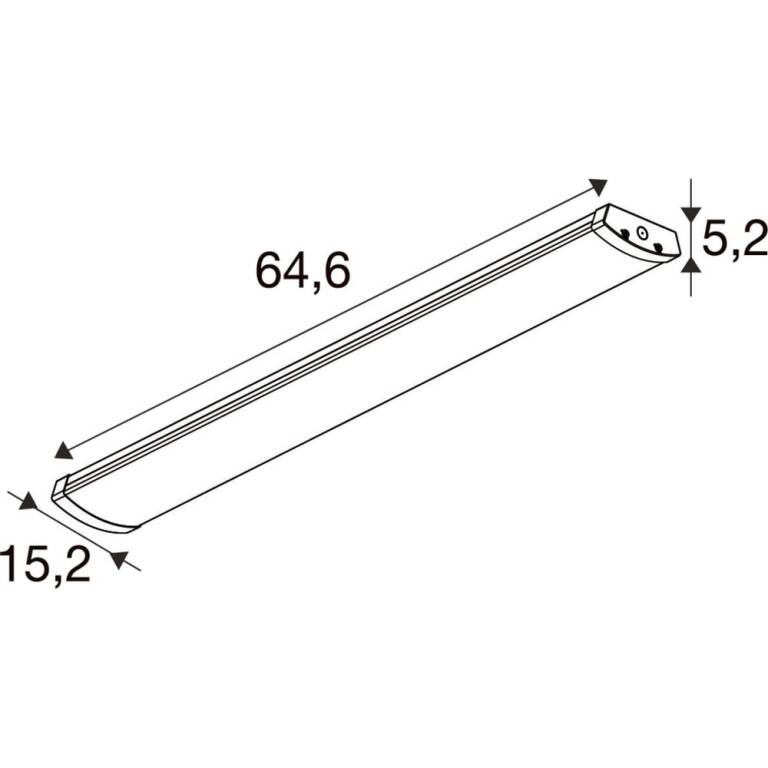 SLV BATTEN FLAT P 600 27 830/840/850 ML, DALI2 WH