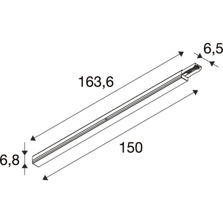 SLV EASYLIGHT 1500 135 835/840/850 OVAL WH ML DALI2 EM 3H Trunking System 1500MM