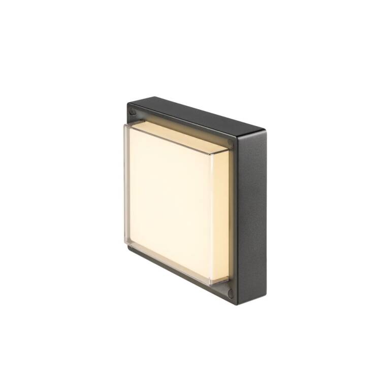 SLV AINOS SLIDE WL, Wandaufbauleuchte, eckig, PHASE, 2700/3000 K, 11 W, IP65, schwarz
