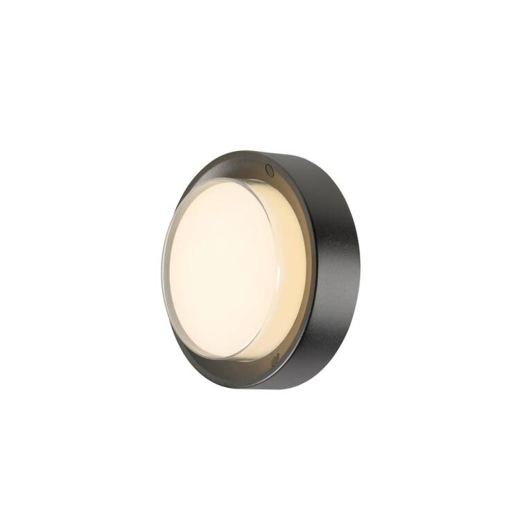 SLV AINOS SLIDE WL, Wandaufbauleuchte, rund, PHASE, 2700/3000 K, 11 W, IP65, schwarz