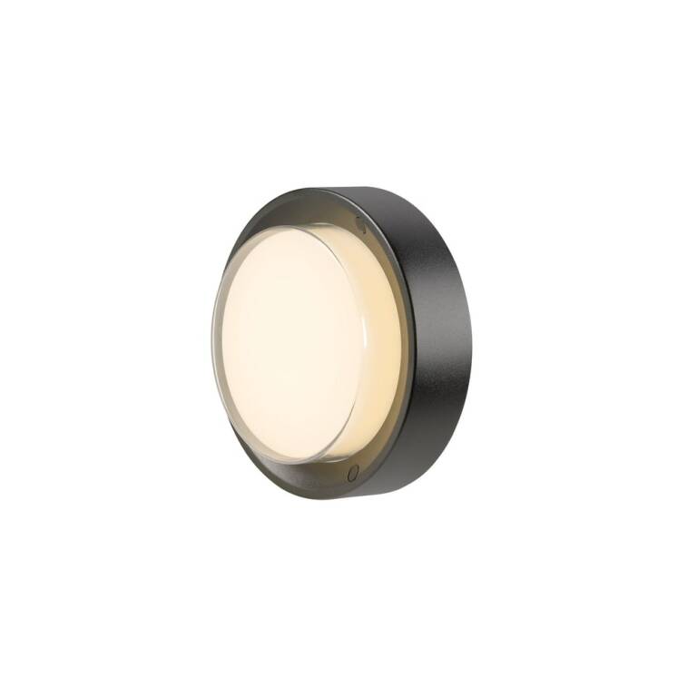 SLV AINOS SLIDE WL, Wandaufbauleuchte, rund, PHASE, 2700/3000 K, 11 W, IP65, schwarz