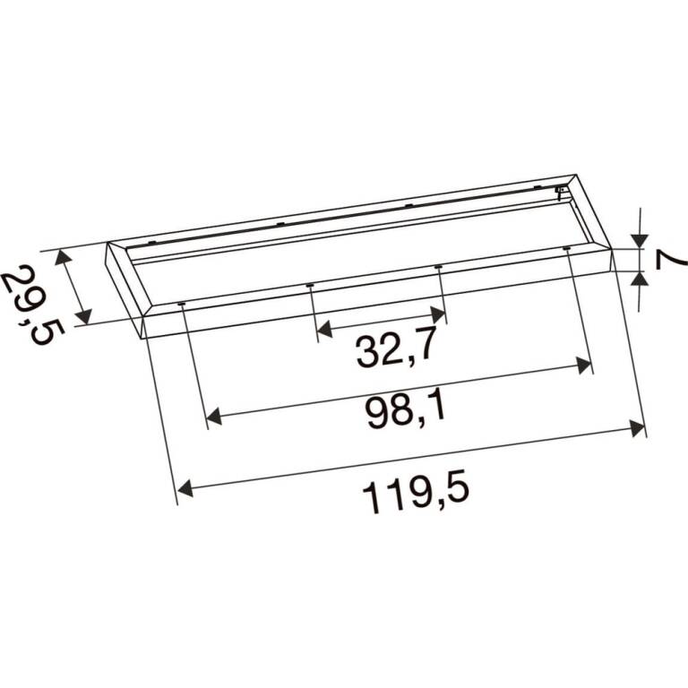 SLV SURFACE MOUNTING FRAME, 1200/300 WH
