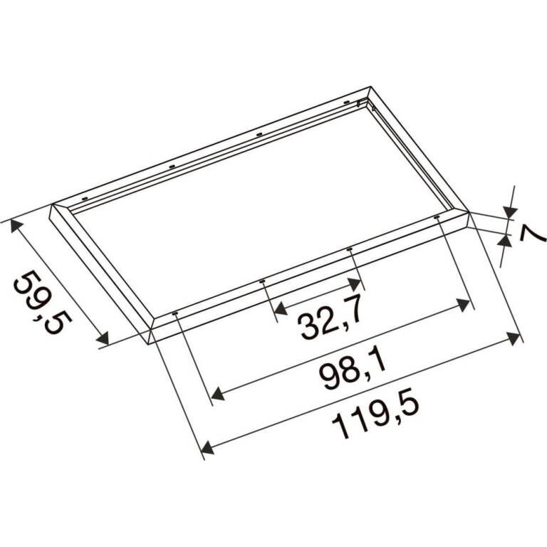 SLV SURFACE MOUNTING FRAME, 1200/600 BK