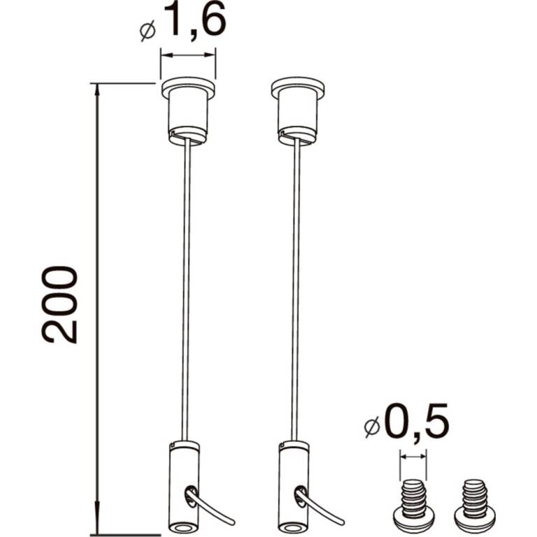 SLV TUBULAR P, SUSPENSION KIT 2M 2PCS.