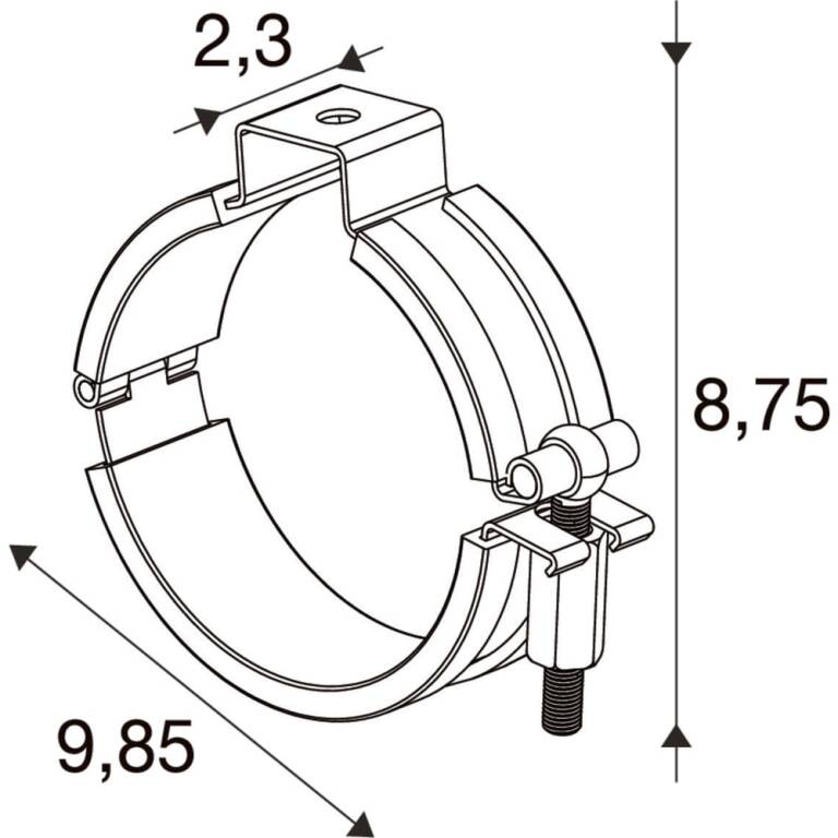 SLV TUBULAR P, SURFACE MOUNTING BRACKET/RUBBER 2PCS.