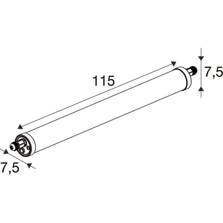 SLV TUBULAR P, 1200 500 840 WH DALI2 OPL PC