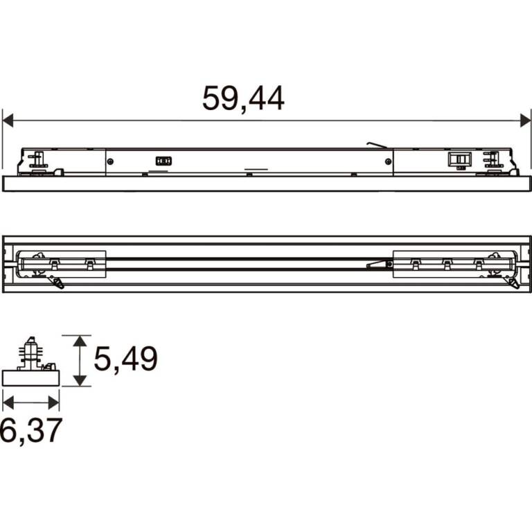 SLV TRACK LINE S, 3~ Spot, 40 830/835/840 DWB ML WH