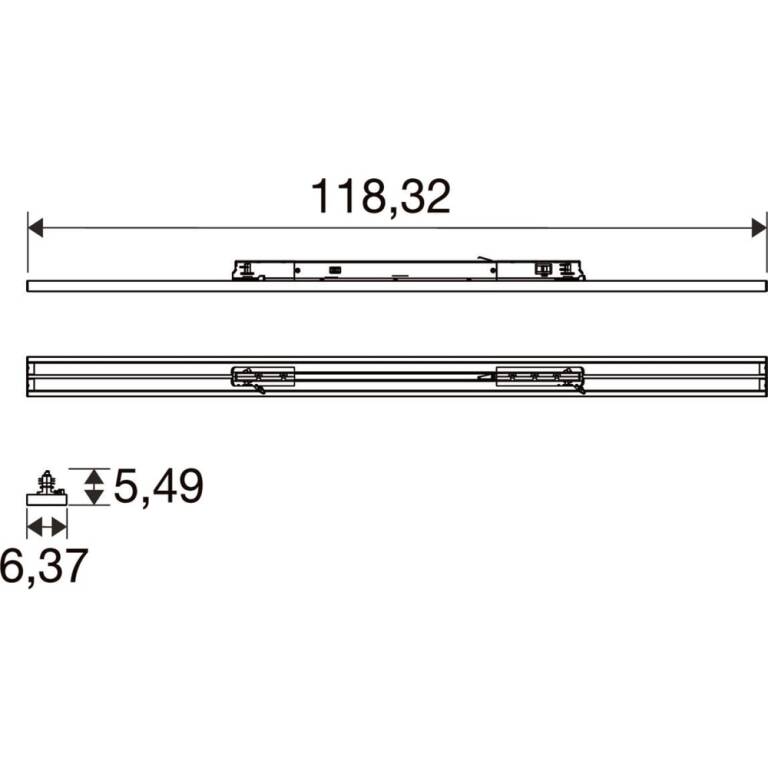 SLV TRACK LINE M, 3~ Spot, 80 830/835/840 DWB ML BK