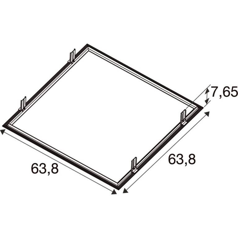SLV RECESSED MOUNTING FRAME, 600 BK