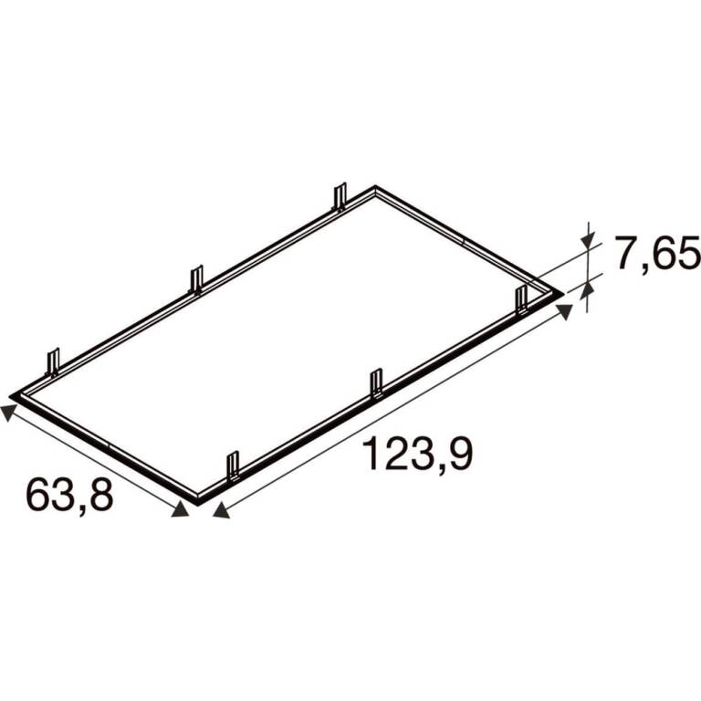 SLV RECESSED MOUNTING FRAME, 1200/600 BK