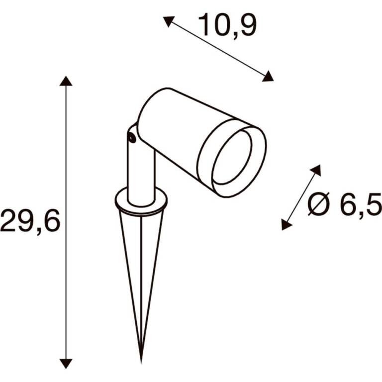 SLV SYNA PLANT, SP, Erdspiessleuchte, 150 cm Anschlusskabel, IP44/IP65, 2200 K, 6,2 W, 36°, schwarz