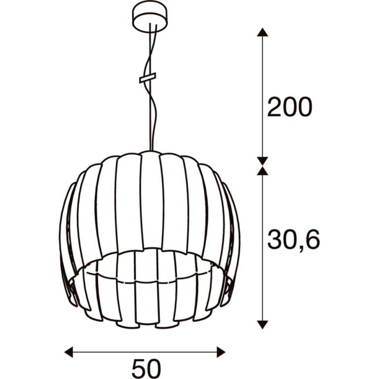 SLV HAVEN 50, PD, E27, Pendelleuchte, E27, 1 x 40 W, gold