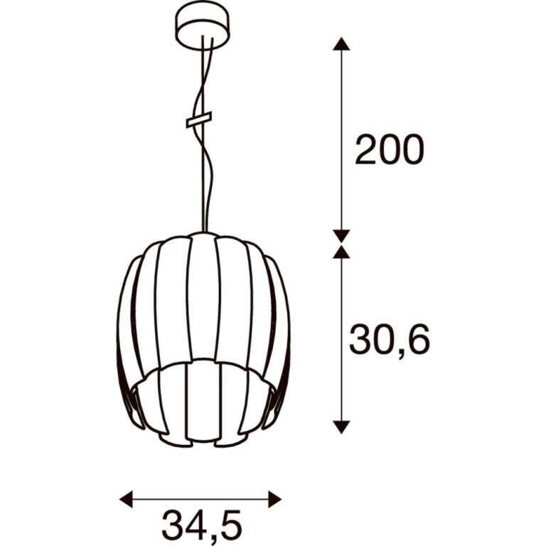 SLV HAVEN 35, PD, E27, Pendelleuchte, E27, 1 x 40 W, schwarz