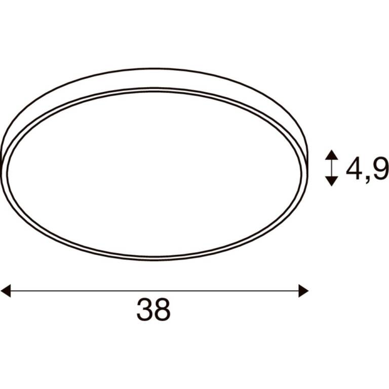 SLV MEDO 2 SLIM 40, CL, PHASE, Deckenaufbauleuchte, 3000/4000 K, 15,5 W, 85°, schwarz