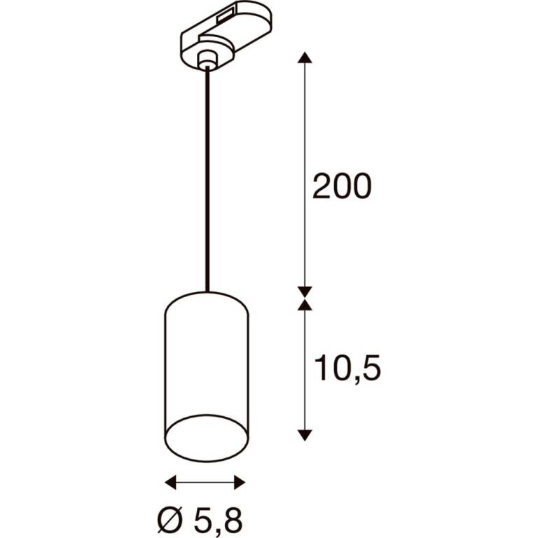 SLV ENOLA 2.0 M, 3~ Pendelleuchte, SINGLE, QPAR51, 1 x 10 W, schwarz