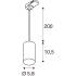 ENOLA 2.0 M, 3~ Pendelleuchte, SINGLE, QPAR51, 1 x 10 W, schwarz