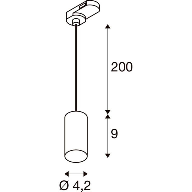 SLV ENOLA 2.0 M, 3~ Pendelleuchte, SINGLE, GU10 MINI, PAR11, 1 x 5 W, weiß