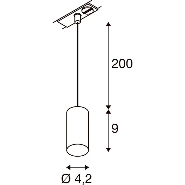 SLV ENOLA 2.0 M, 1~ Pendelleuchte, SINGLE, GU10 MINI, PAR11, 1 x 5 W, schwarz