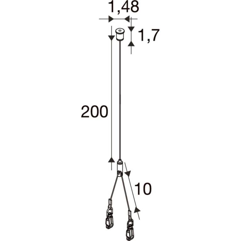 SLV BATTEN INDUSTRY C+P, SCK 2000 STEEL CABLE SUSPENSION KITS 2000MM