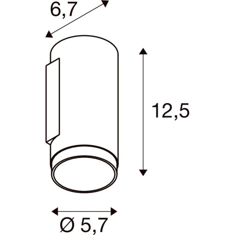 SLV GRIP! L, Wandaufbauleuchte, UP OR DOWN, QPAR51, 1 x 6 W, schwarz