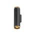 GRIP! L, Wandaufbauleuchte, UP/DOWN, QPAR51, 2 x 6 W, schwarz