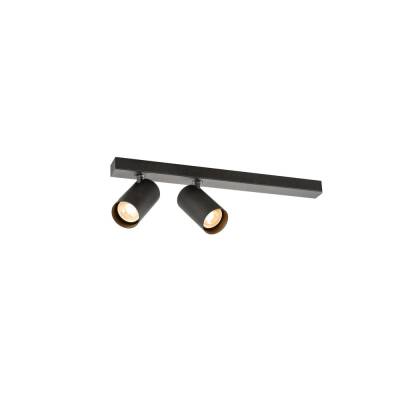 SLV ENOLA 2.0 M, CL, DOUBLE, QPAR51, LONG, Deckenaufbauleuchte, 2 x 10 W, schwarz
