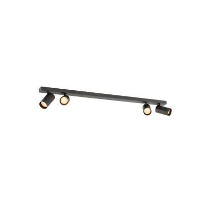 SLV ENOLA 2.0 M, CL, QUAD, QPAR51, LONG, Deckenaufbauleuchte, 4 x 10 W, schwarz