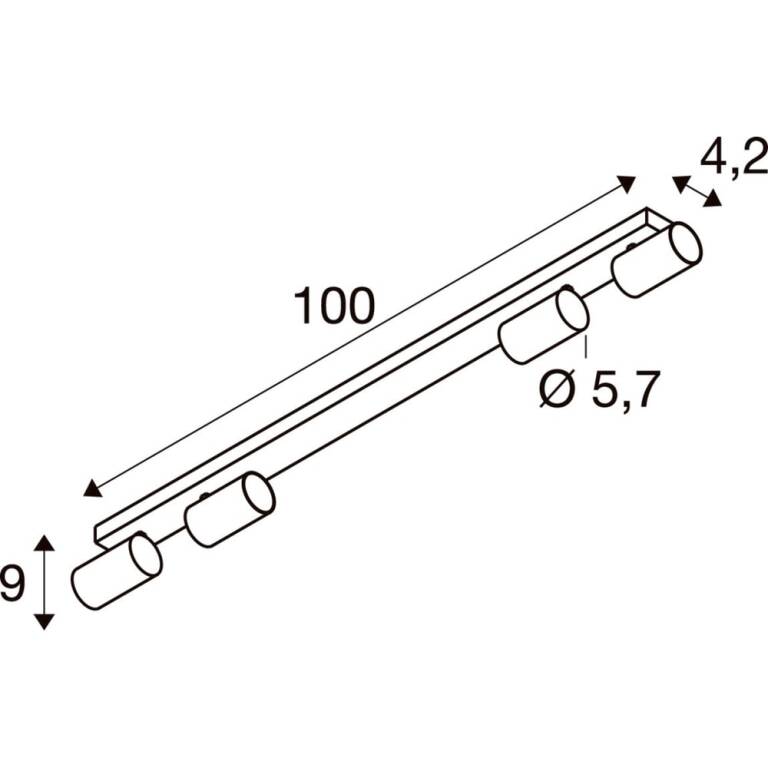 SLV ENOLA 2.0 M, CL, QUAD, QPAR51, LONG, Deckenaufbauleuchte, 4 x 10 W, weiß