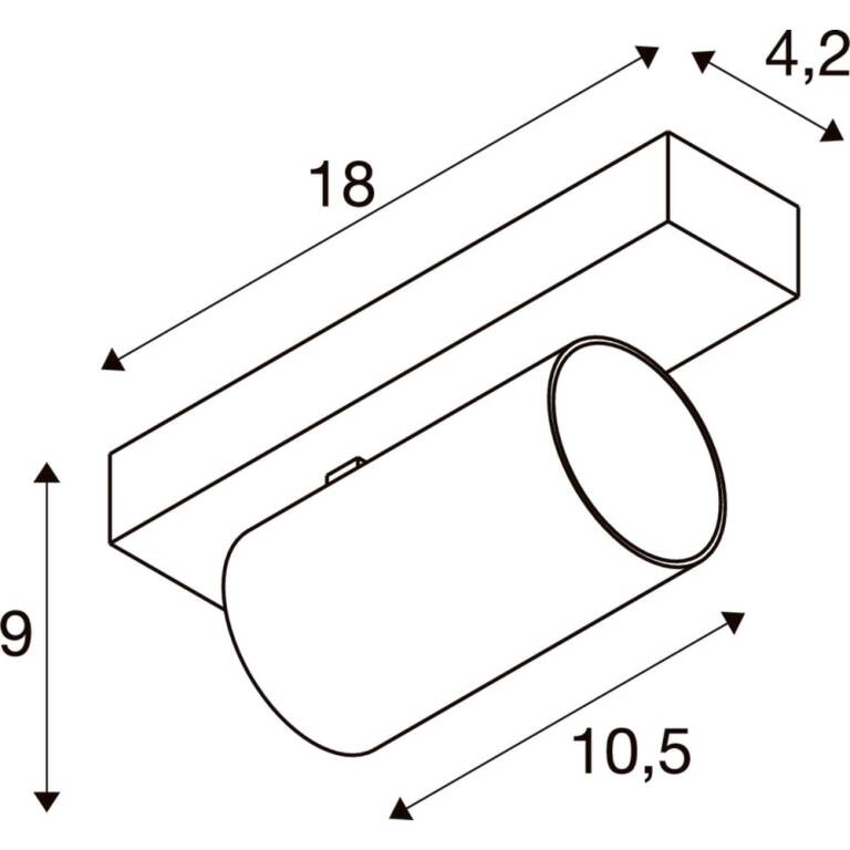 SLV ENOLA 2.0 M, CW, SINGLE, QPAR51, eckig, Wand- und Deckenaufbauleuchte, 1 x 10 W, weiß