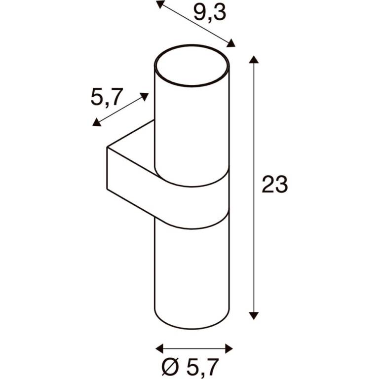SLV ENOLA 2.0 M, WL, DOUBLE, QPAR51 Wandaufbauleuchte, GU10, 2 x 10 W, weiß