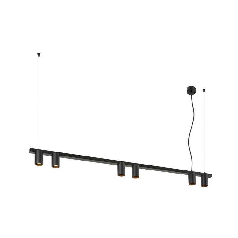 SLV ENOLA 2.0 M, PD, SIX, LONG, QPAR51, Pendelleuchte, 6 x 10 W, schwarz